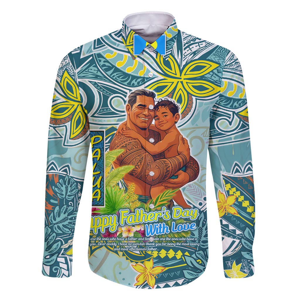 Palau Father's Day Polynesia Family Matching Off Shoulder Short Dress and Hawaiian Shirt Dad and Son
