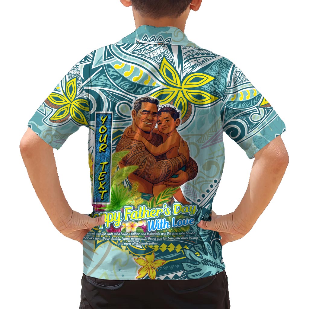 Palau Father's Day Polynesia Family Matching Tank Maxi Dress and Hawaiian Shirt Dad and Son