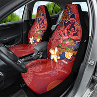 Happy Father's Day French Polynesia Car Seat Cover Family Turtle Hibiscus