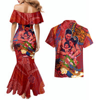 Happy Father's Day French Polynesia Couples Matching Mermaid Dress and Hawaiian Shirt Family Turtle Hibiscus DT02 - Polynesian Pride