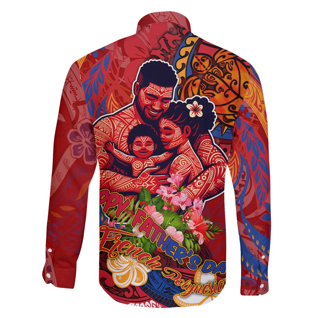 Happy Father's Day French Polynesia Family Matching Long Sleeve Bodycon Dress and Hawaiian Shirt Family Turtle Hibiscus DT02 - Polynesian Pride