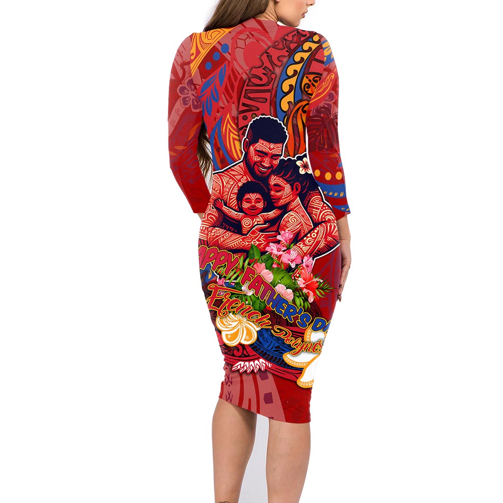 Happy Father's Day French Polynesia Family Matching Long Sleeve Bodycon Dress and Hawaiian Shirt Family Turtle Hibiscus DT02 - Polynesian Pride