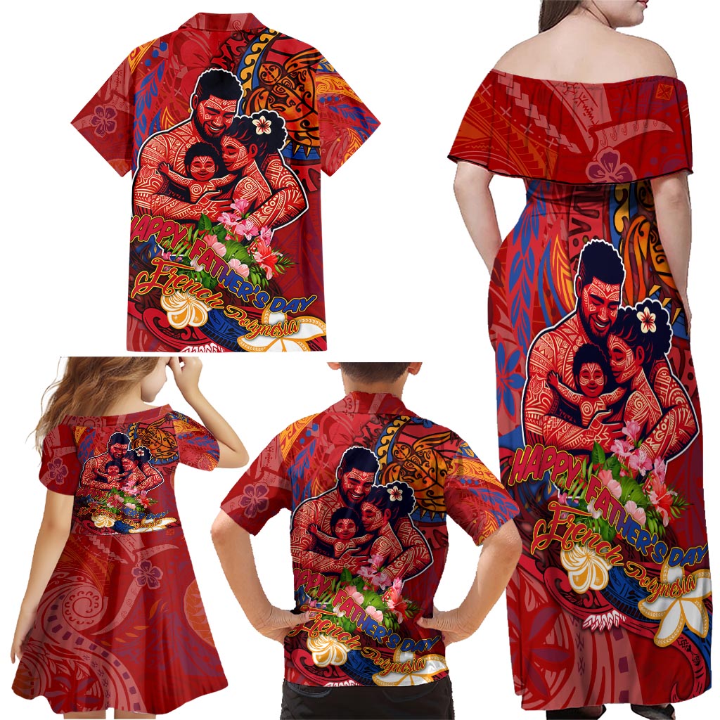 Happy Father's Day French Polynesia Family Matching Off Shoulder Maxi Dress and Hawaiian Shirt Family Turtle Hibiscus DT02 - Polynesian Pride