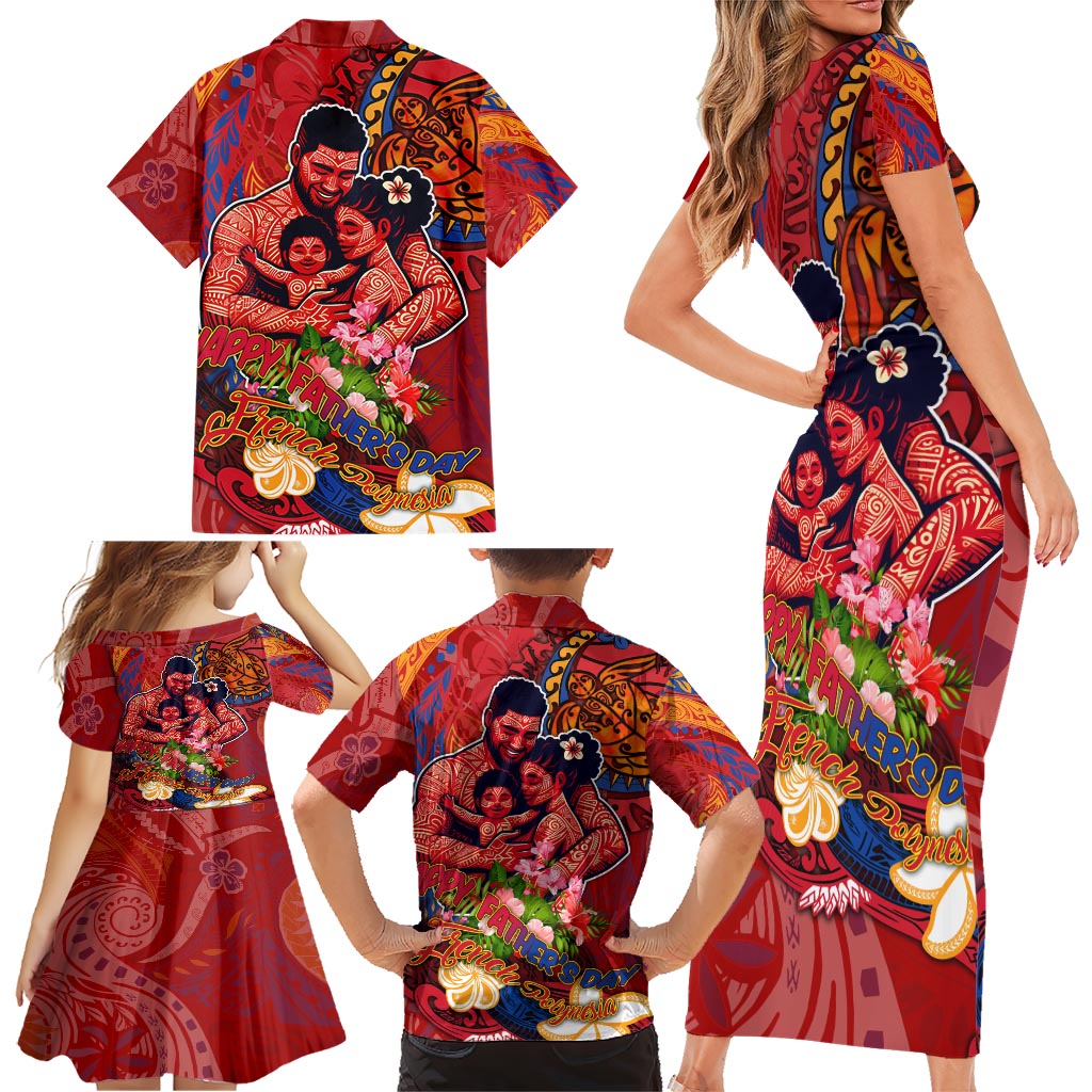 Happy Father's Day French Polynesia Family Matching Short Sleeve Bodycon Dress and Hawaiian Shirt Family Turtle Hibiscus DT02 - Polynesian Pride