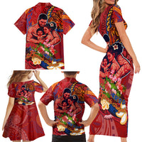 Happy Father's Day French Polynesia Family Matching Short Sleeve Bodycon Dress and Hawaiian Shirt Family Turtle Hibiscus DT02 - Polynesian Pride