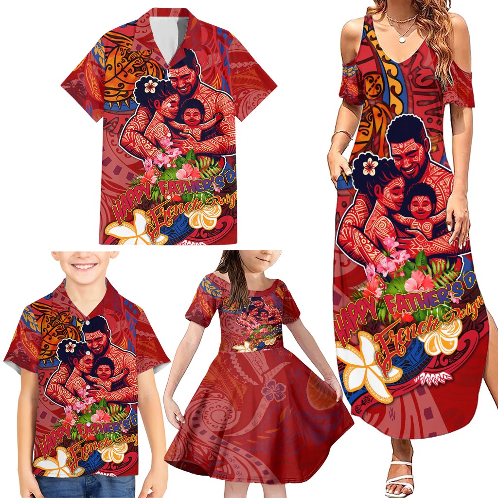 Happy Father's Day French Polynesia Family Matching Summer Maxi Dress and Hawaiian Shirt Family Turtle Hibiscus DT02 - Polynesian Pride