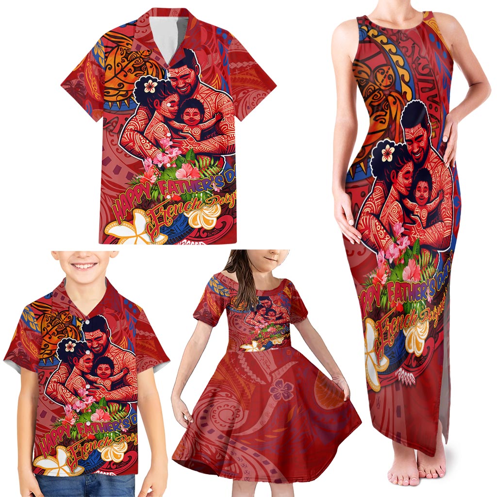 Happy Father's Day French Polynesia Family Matching Tank Maxi Dress and Hawaiian Shirt Family Turtle Hibiscus DT02 - Polynesian Pride
