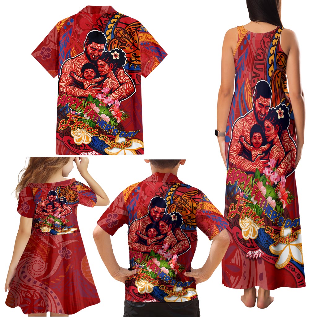 Happy Father's Day French Polynesia Family Matching Tank Maxi Dress and Hawaiian Shirt Family Turtle Hibiscus DT02 - Polynesian Pride