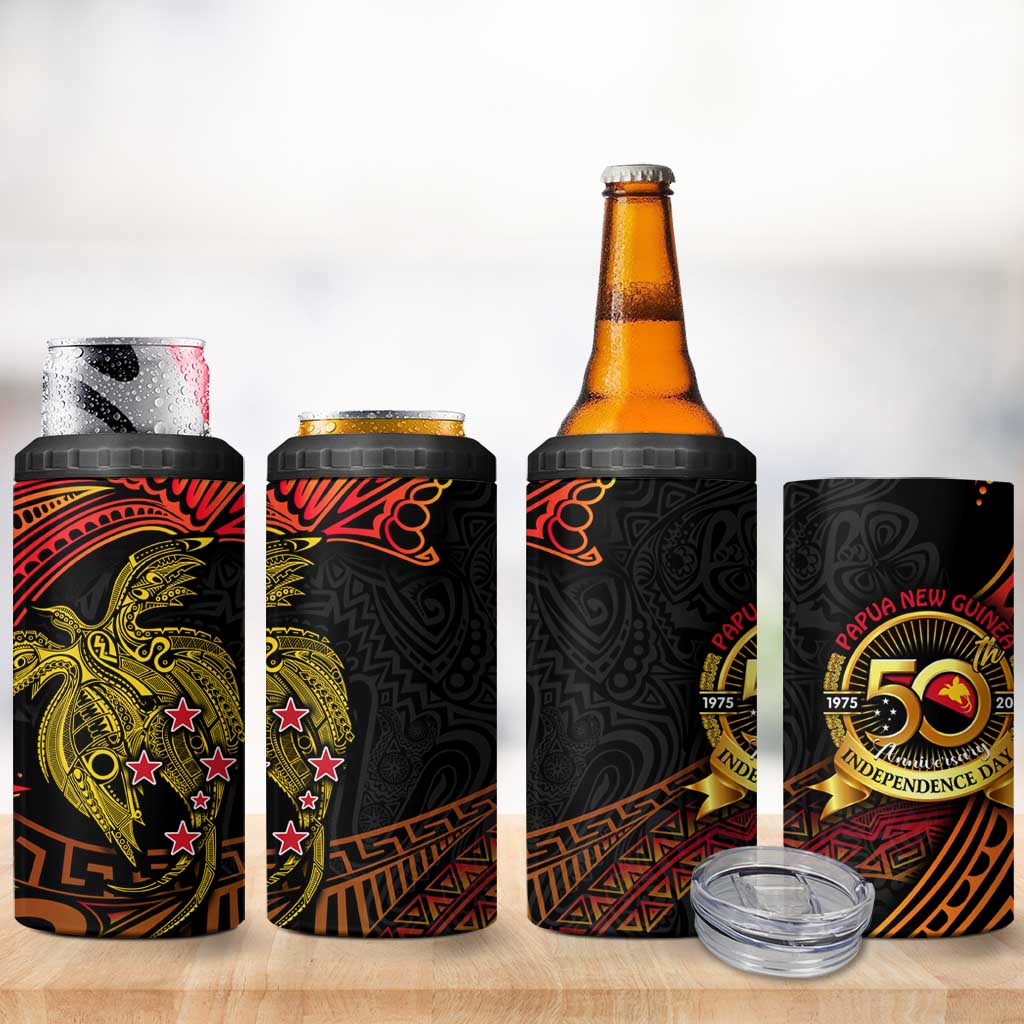 Papua New Guinea 50th Independence Day 4 in 1 Can Cooler Tumbler Culture Spirit and Sovereignty DT02 - Polynesian Pride