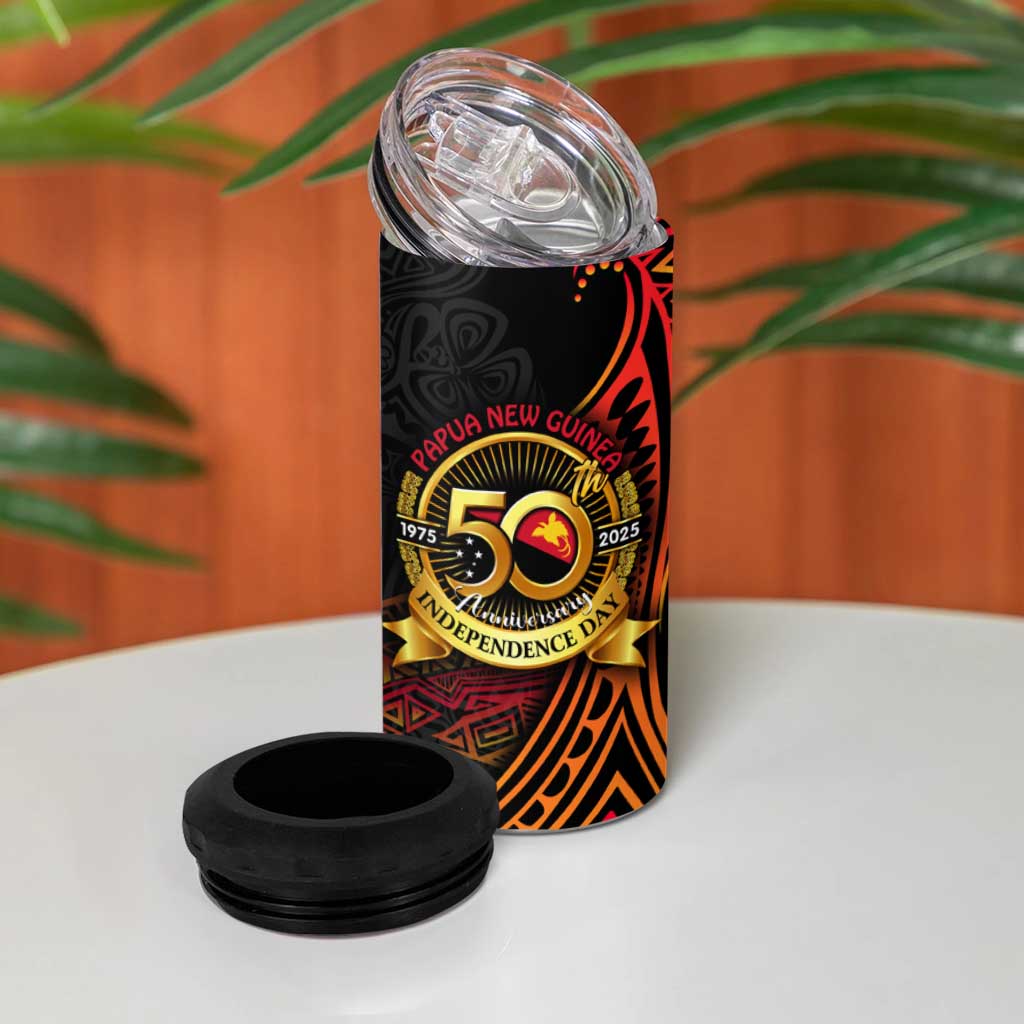 Papua New Guinea 50th Independence Day 4 in 1 Can Cooler Tumbler Culture Spirit and Sovereignty DT02 - Polynesian Pride