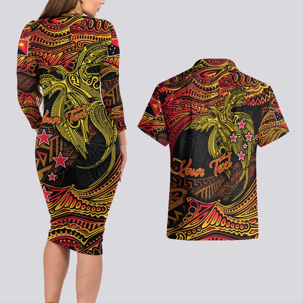 Papua New Guinea 50th Independence Day Couples Matching Long Sleeve Bodycon Dress and Hawaiian Shirt Culture Spirit and Sovereignty DT02 - Polynesian Pride