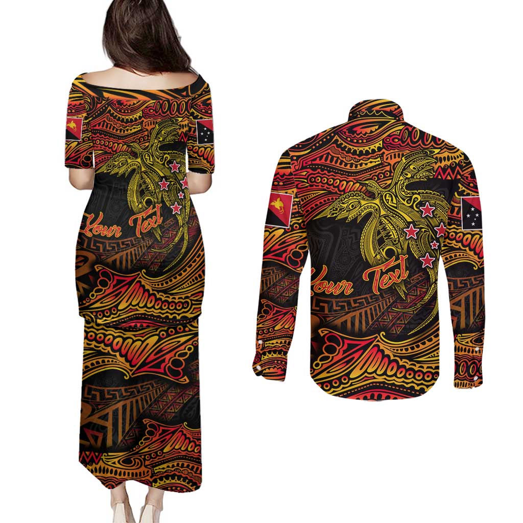 Papua New Guinea 50th Independence Day Couples Matching Puletasi and Long Sleeve Button Shirt Culture Spirit and Sovereignty DT02 - Polynesian Pride