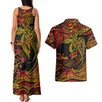Papua New Guinea 50th Independence Day Couples Matching Tank Maxi Dress and Hawaiian Shirt Culture Spirit and Sovereignty DT02 - Polynesian Pride