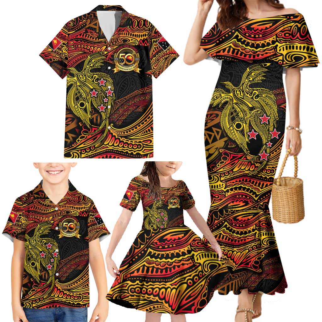 Papua New Guinea 50th Independence Day Family Matching Mermaid Dress and Hawaiian Shirt Culture Spirit and Sovereignty DT02 - Polynesian Pride