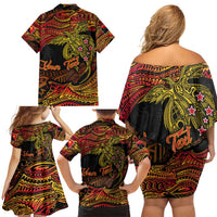 Papua New Guinea 50th Independence Day Family Matching Off Shoulder Short Dress and Hawaiian Shirt Culture Spirit and Sovereignty DT02 - Polynesian Pride