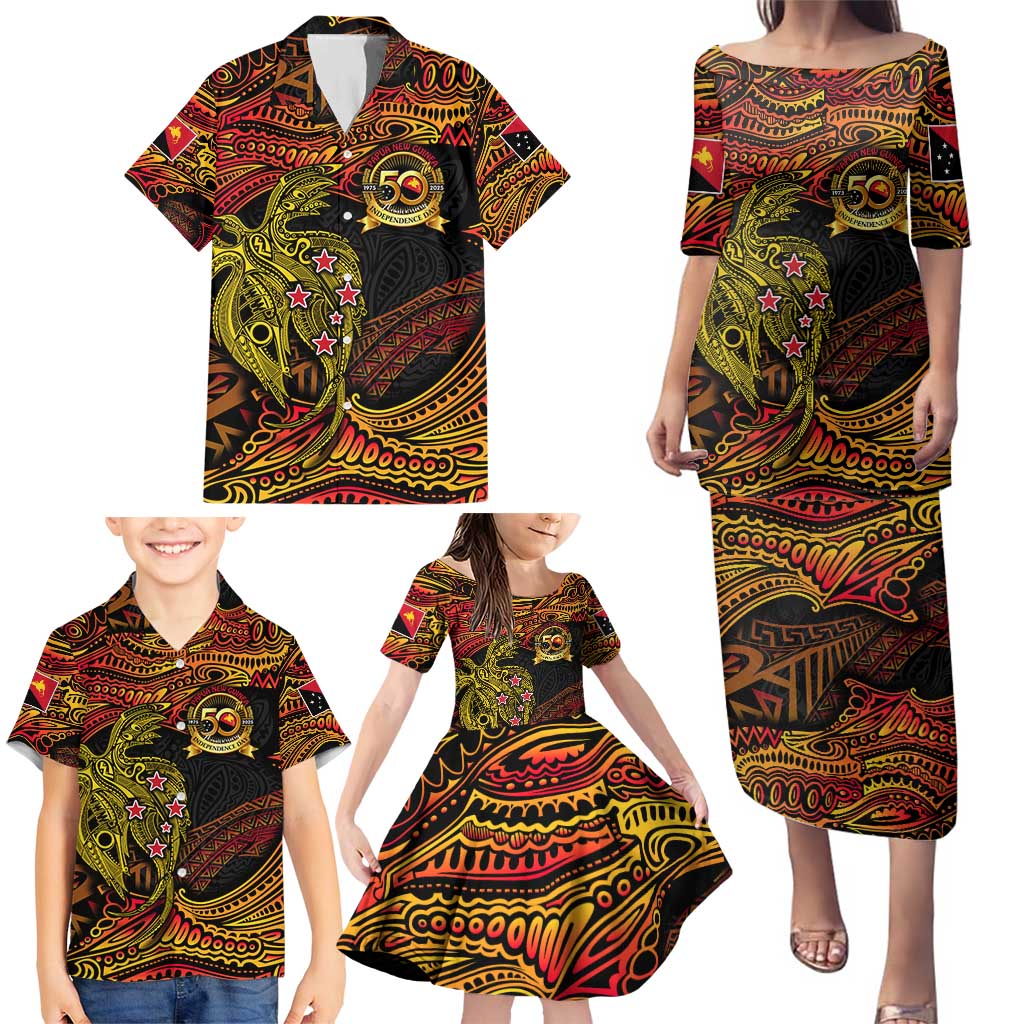 Papua New Guinea 50th Independence Day Family Matching Puletasi and Hawaiian Shirt Culture Spirit and Sovereignty DT02 - Polynesian Pride