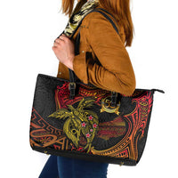 Papua New Guinea 50th Independence Day Leather Tote Bag Culture Spirit and Sovereignty