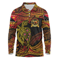 Papua New Guinea 50th Independence Day Long Sleeve Polo Shirt Culture Spirit and Sovereignty DT02 Art - Polynesian Pride