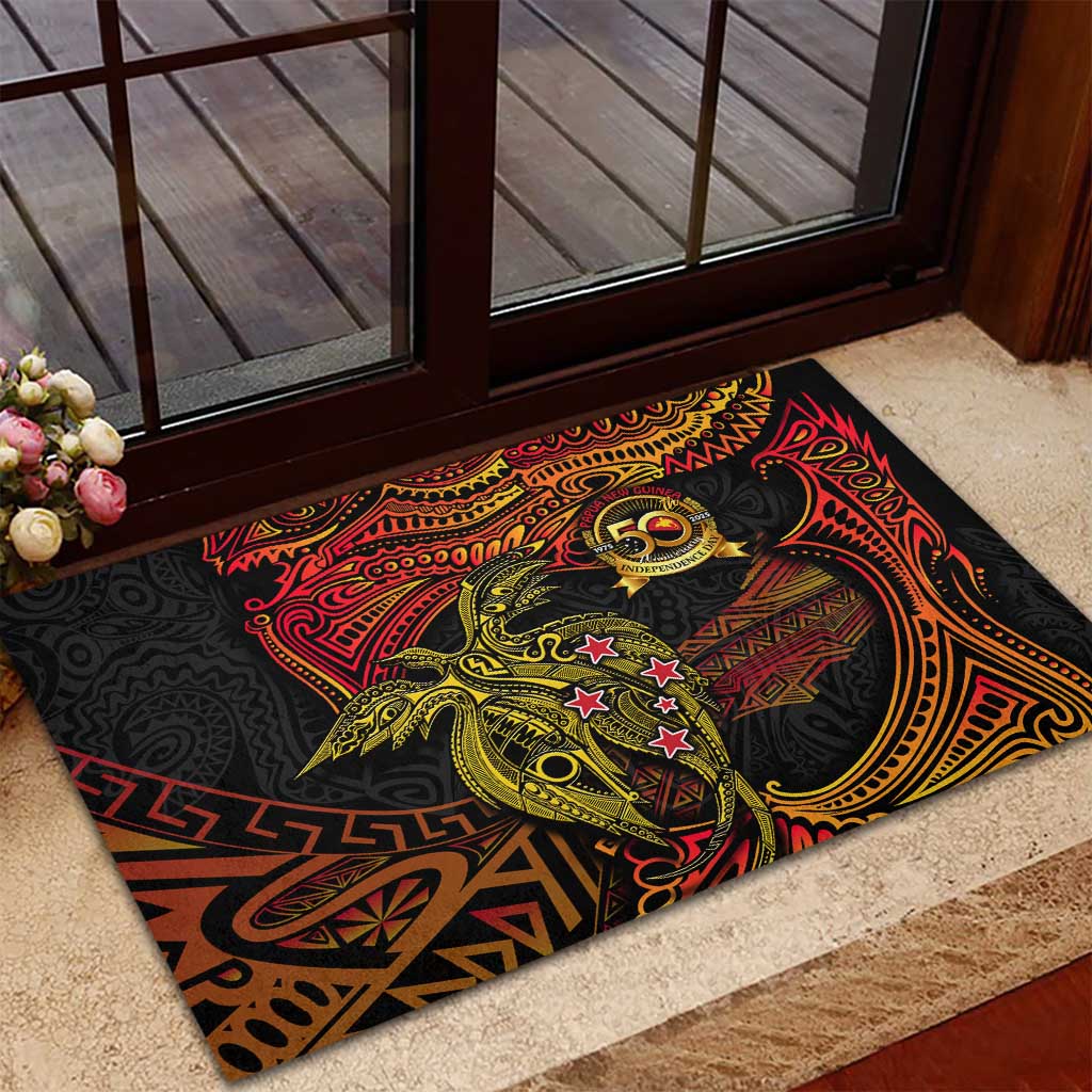 Papua New Guinea 50th Independence Day Rubber Doormat Culture Spirit and Sovereignty