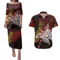 PNG 1975 - 2025 Couples Matching Puletasi and Hawaiian Shirt Papua New Guinea 50th Independence Anniversary DT02 Art - Polynesian Pride