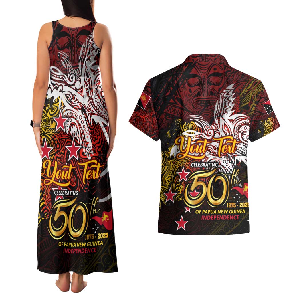 PNG 1975 - 2025 Couples Matching Tank Maxi Dress and Hawaiian Shirt Papua New Guinea 50th Independence Anniversary DT02 - Polynesian Pride