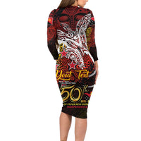 PNG 1975 - 2025 Family Matching Long Sleeve Bodycon Dress and Hawaiian Shirt Papua New Guinea 50th Independence Anniversary DT02 - Polynesian Pride