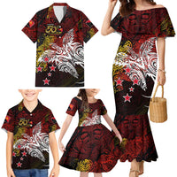 PNG 1975 - 2025 Family Matching Mermaid Dress and Hawaiian Shirt Papua New Guinea 50th Independence Anniversary DT02 - Polynesian Pride