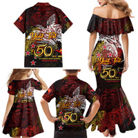 PNG 1975 - 2025 Family Matching Mermaid Dress and Hawaiian Shirt Papua New Guinea 50th Independence Anniversary DT02 - Polynesian Pride