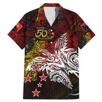PNG 1975 - 2025 Family Matching Mermaid Dress and Hawaiian Shirt Papua New Guinea 50th Independence Anniversary DT02 Dad's Shirt - Short Sleeve Art - Polynesian Pride