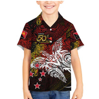 PNG 1975 - 2025 Family Matching Mermaid Dress and Hawaiian Shirt Papua New Guinea 50th Independence Anniversary DT02 Son's Shirt Art - Polynesian Pride
