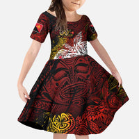 PNG 1975 - 2025 Family Matching Off Shoulder Maxi Dress and Hawaiian Shirt Papua New Guinea 50th Independence Anniversary DT02 Daughter's Dress Art - Polynesian Pride