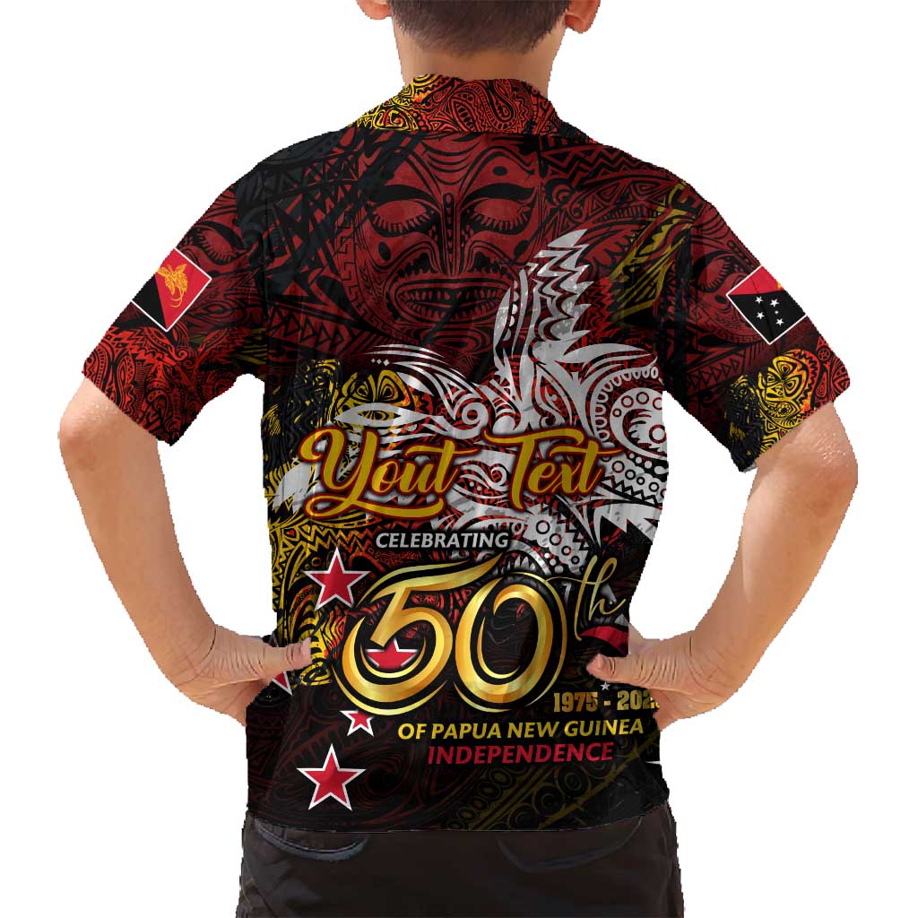 PNG 1975 - 2025 Family Matching Off Shoulder Short Dress and Hawaiian Shirt Papua New Guinea 50th Independence Anniversary DT02 - Polynesian Pride