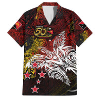 PNG 1975 - 2025 Family Matching Off Shoulder Short Dress and Hawaiian Shirt Papua New Guinea 50th Independence Anniversary DT02 Dad's Shirt - Short Sleeve Art - Polynesian Pride
