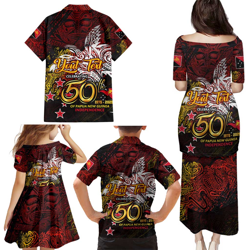 PNG 1975 - 2025 Family Matching Puletasi and Hawaiian Shirt Papua New Guinea 50th Independence Anniversary DT02 - Polynesian Pride
