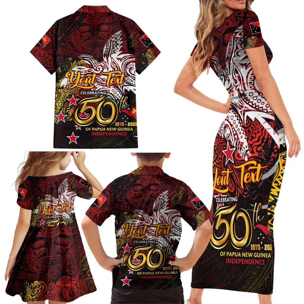 PNG 1975 - 2025 Family Matching Short Sleeve Bodycon Dress and Hawaiian Shirt Papua New Guinea 50th Independence Anniversary DT02 - Polynesian Pride
