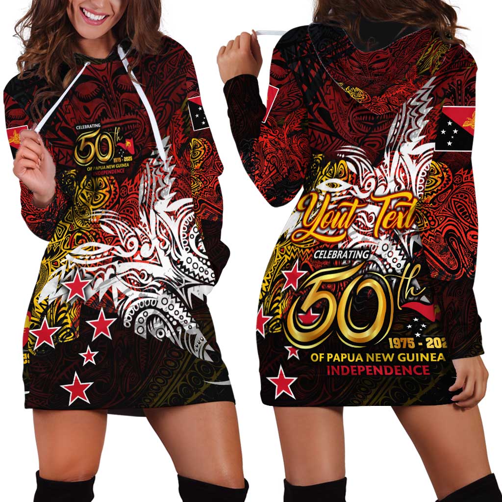PNG 1975 - 2025 Hoodie Dress Papua New Guinea 50th Independence Anniversary DT02 - Polynesian Pride