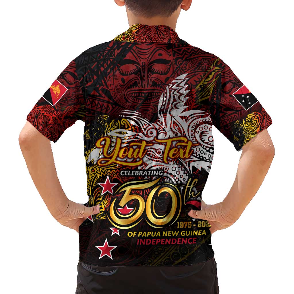 PNG 1975 - 2025 Kid Hawaiian Shirt Papua New Guinea 50th Independence Anniversary