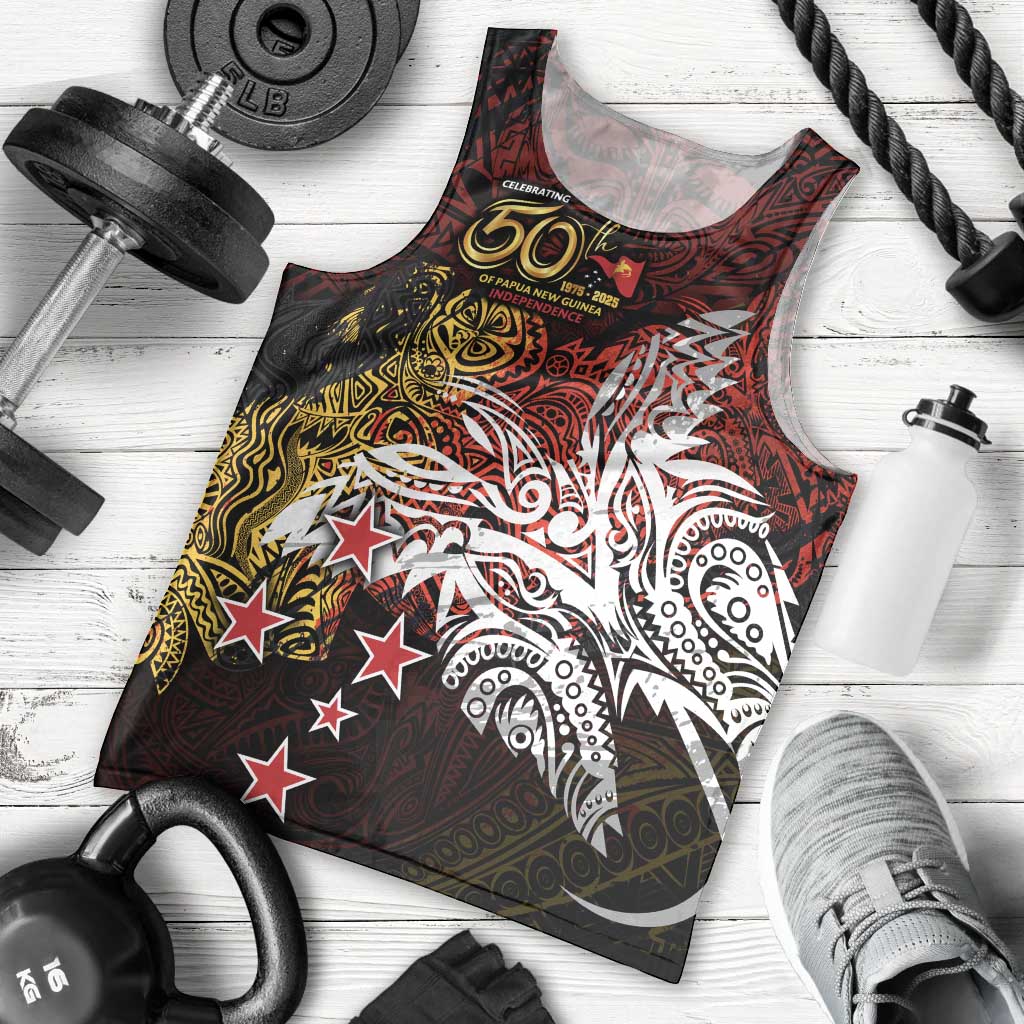 PNG 1975 - 2025 Men Tank Top Papua New Guinea 50th Independence Anniversary