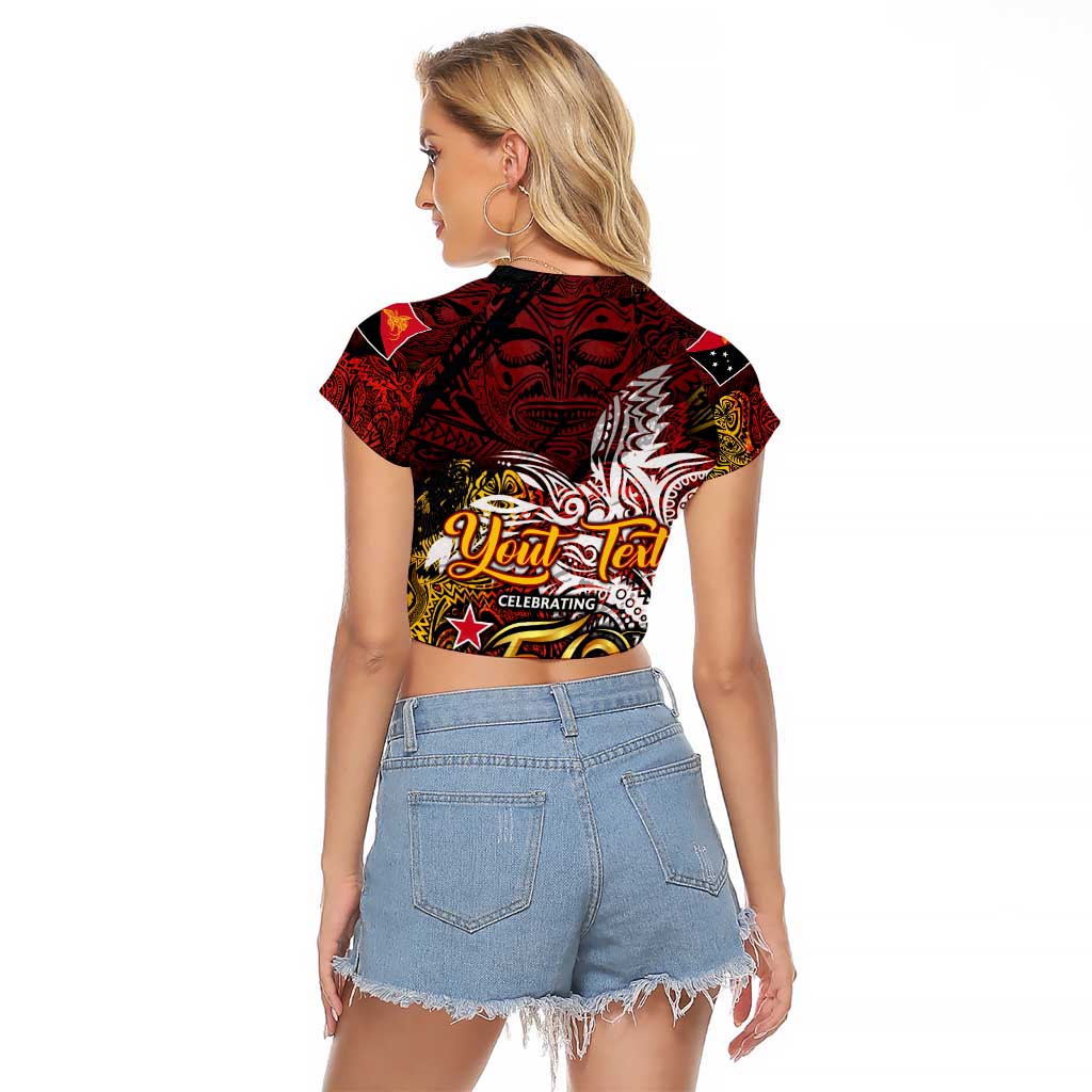 PNG 1975 - 2025 Raglan Cropped T Shirt Papua New Guinea 50th Independence Anniversary
