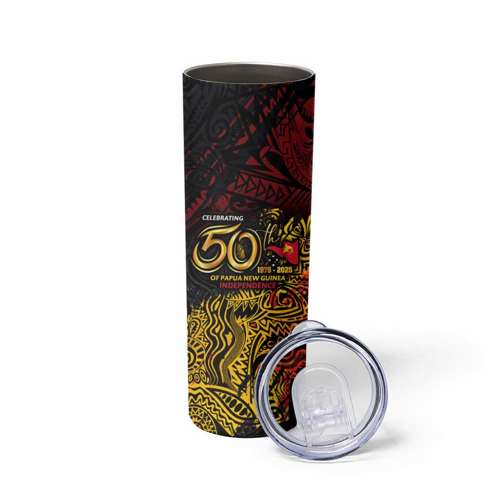 PNG 1975 - 2025 Skinny Tumbler Papua New Guinea 50th Independence Anniversary DT02 - Polynesian Pride