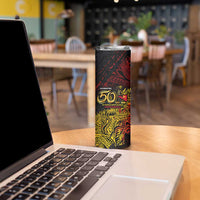 PNG 1975 - 2025 Skinny Tumbler Papua New Guinea 50th Independence Anniversary DT02 - Polynesian Pride