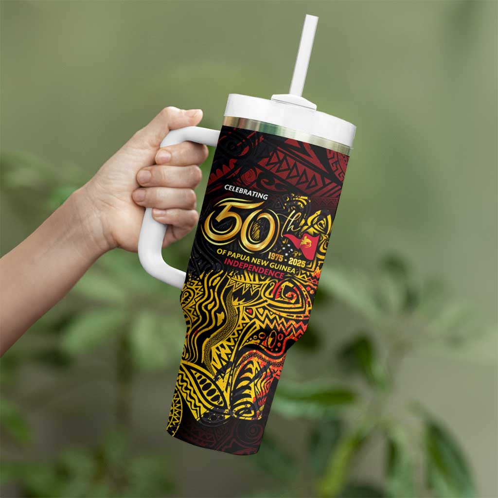 PNG 1975 - 2025 Tumbler With Handle Papua New Guinea 50th Independence Anniversary