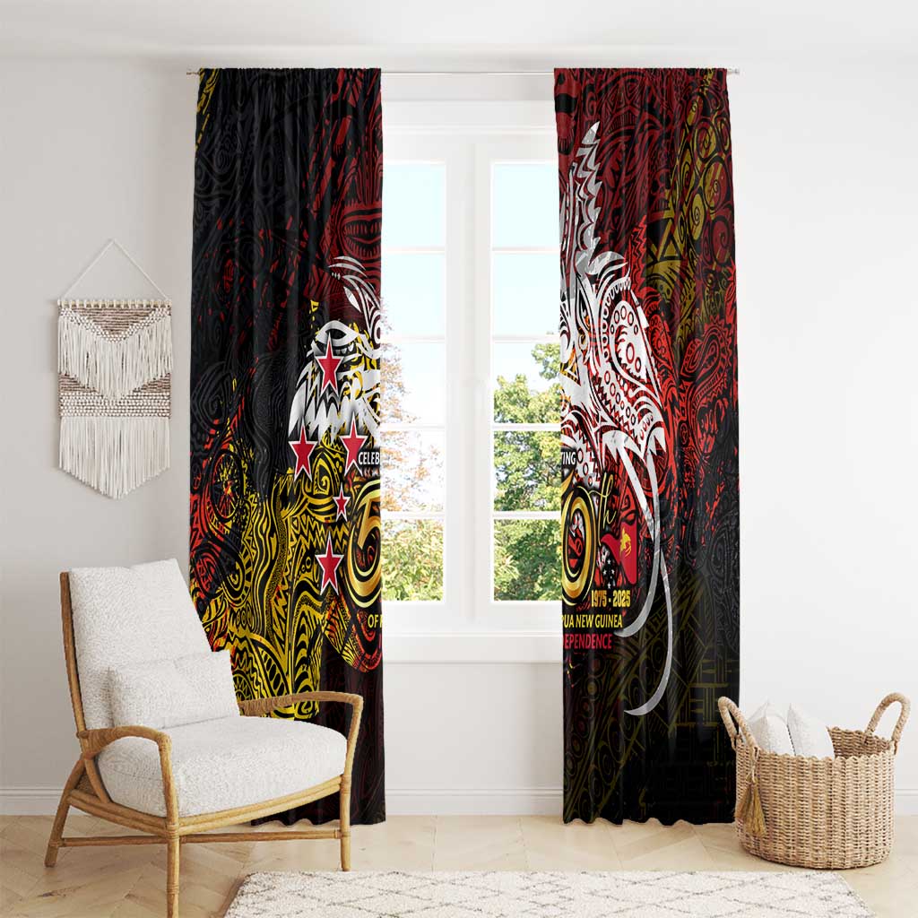 PNG 1975 - 2025 Window Curtain Papua New Guinea 50th Independence Anniversary