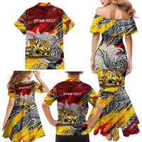 Papua New Guinea 50th Independence Day Family Matching Mermaid Dress and Hawaiian Shirt Celebrate Our History, Inspire Our Future DT02 - Polynesian Pride