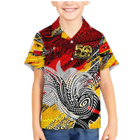 Papua New Guinea 50th Independence Day Family Matching Mermaid Dress and Hawaiian Shirt Celebrate Our History, Inspire Our Future DT02 Son's Shirt Art - Polynesian Pride