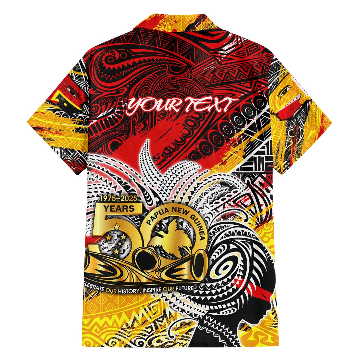 Papua New Guinea 50th Independence Day Family Matching Off The Shoulder Long Sleeve Dress and Hawaiian Shirt Celebrate Our History, Inspire Our Future DT02 - Polynesian Pride