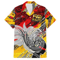 Papua New Guinea 50th Independence Day Family Matching Off Shoulder Short Dress and Hawaiian Shirt Celebrate Our History, Inspire Our Future DT02 Dad's Shirt - Short Sleeve Art - Polynesian Pride