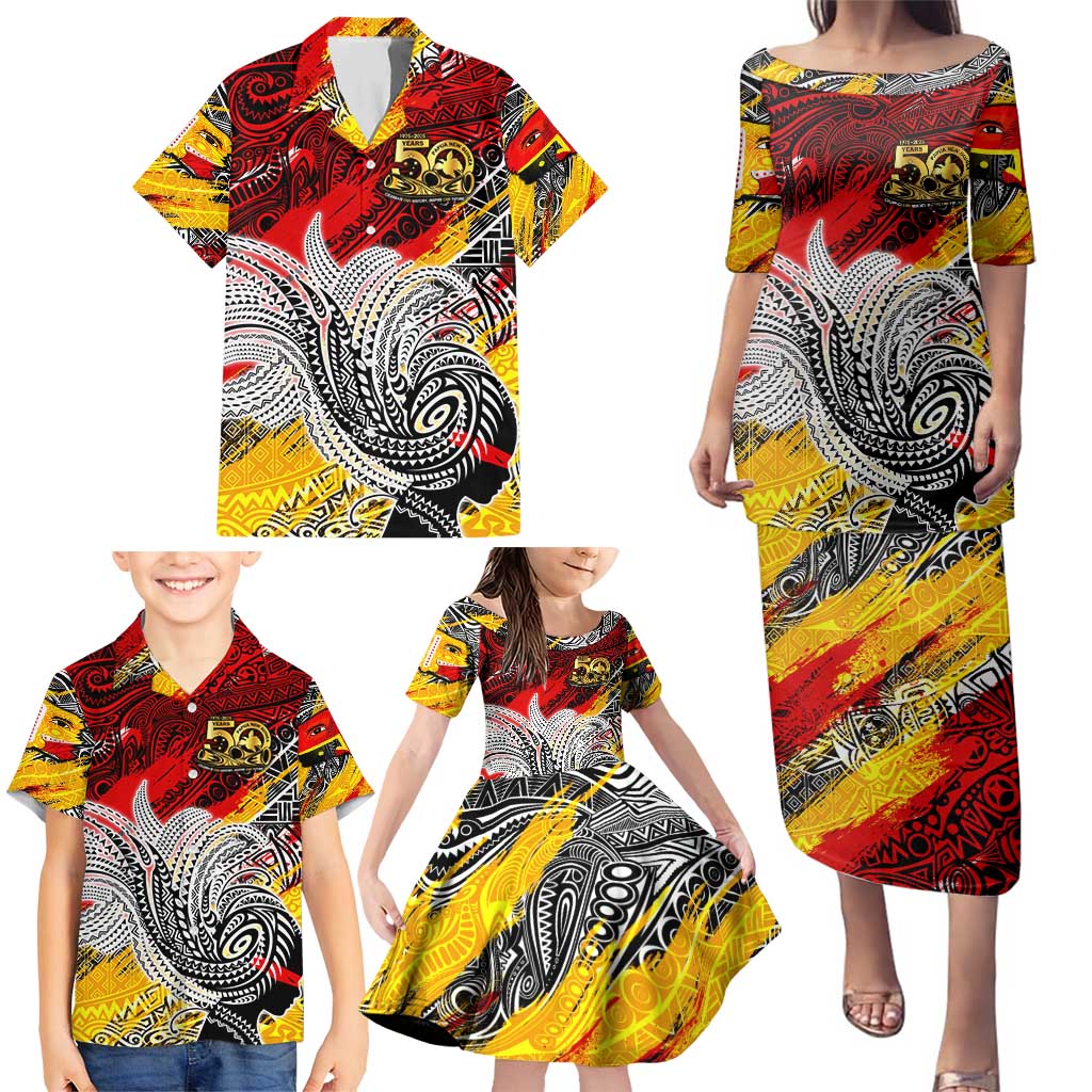 Papua New Guinea 50th Independence Day Family Matching Puletasi and Hawaiian Shirt Celebrate Our History, Inspire Our Future DT02 - Polynesian Pride