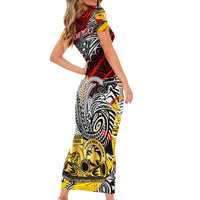 Papua New Guinea 50th Independence Day Family Matching Short Sleeve Bodycon Dress and Hawaiian Shirt Celebrate Our History, Inspire Our Future DT02 - Polynesian Pride