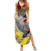 Papua New Guinea 50th Independence Day Family Matching Summer Maxi Dress and Hawaiian Shirt Celebrate Our History, Inspire Our Future DT02 Mom's Dress Art - Polynesian Pride